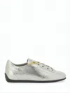 Paloma Wool Smooth Leather Sneakers With Metallic Finish In Silver