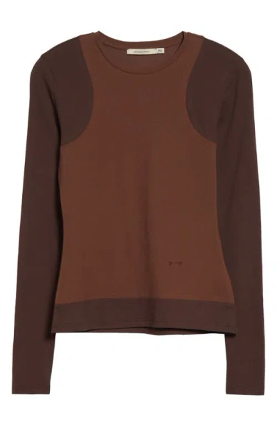 Paloma Wool Sombrita Colorblock Organic Cotton Jersey T-shirt In Brown