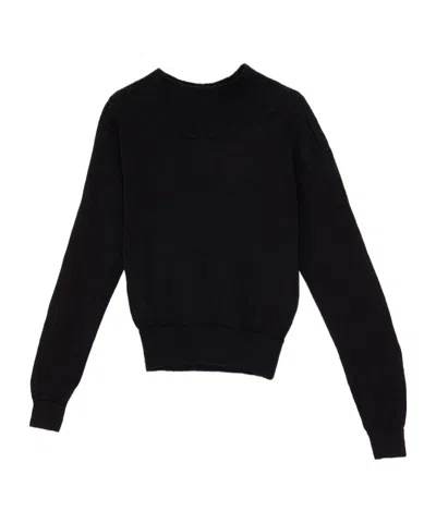 Paloma Wool Soto Funnel-neck Fine-knit Sweater In Black