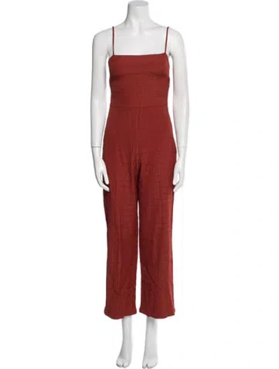Pre-owned Paloma Wool Square Neckline Jumpsuit In Red