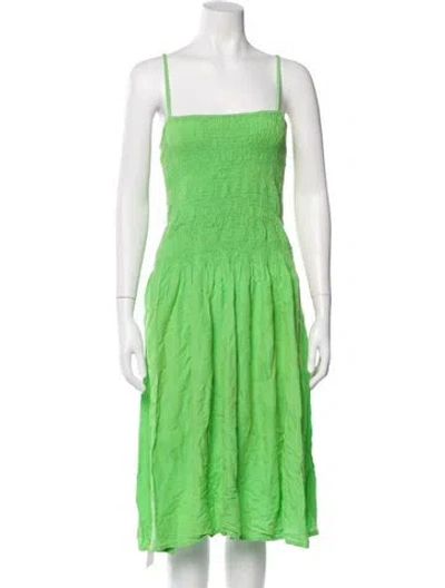 Pre-owned Paloma Wool Square Neckline Knee-length Dress In Green
