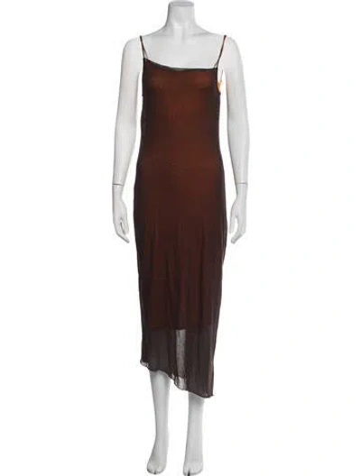 Pre-owned Paloma Wool Square Neckline Long Dress In Brown