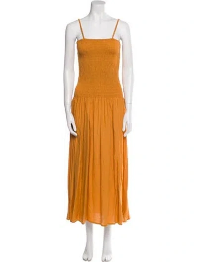 Pre-owned Paloma Wool Square Neckline Long Dress In Orange