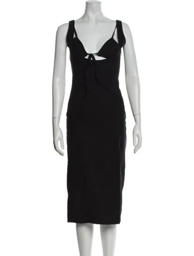 Pre-owned Paloma Wool Square Neckline Midi Length Dress In Gray