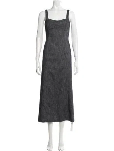 Pre-owned Paloma Wool Square Neckline Midi Length Dress In Grey