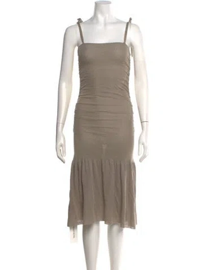 Pre-owned Paloma Wool Square Neckline Midi Length Dress In Neutrals