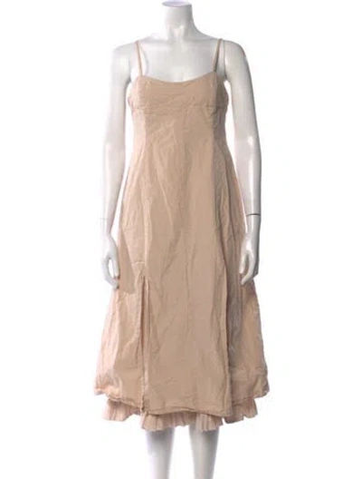 Pre-owned Paloma Wool Square Neckline Midi Length Dress In Neutrals