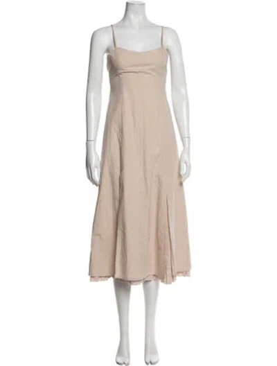 Pre-owned Paloma Wool Square Neckline Midi Length Dress W/ Tags In Neutrals