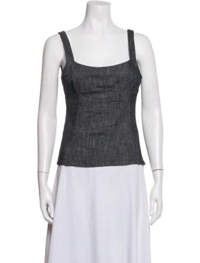 Pre-owned Paloma Wool Square Neckline Sleeveless Top In Grey