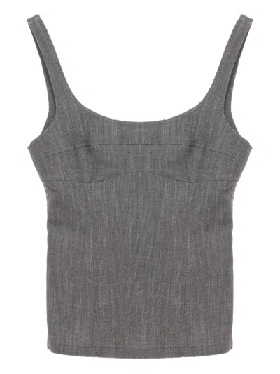 Paloma Wool Square-neckline Top In Gray