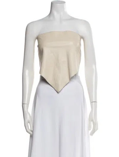 Pre-owned Paloma Wool Strapless Crop Top In Neutrals