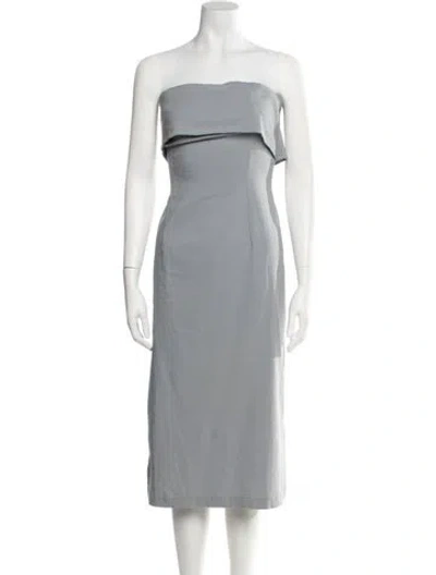 Pre-owned Paloma Wool Strapless Midi Length Dress In Grey