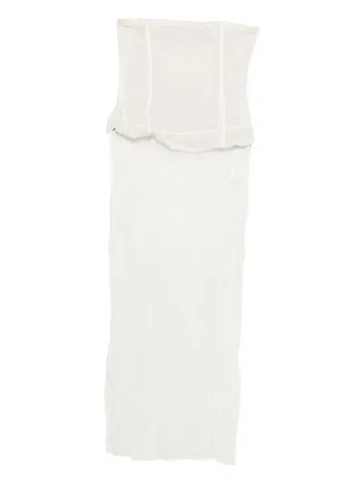 Paloma Wool Strapless Pleated Dress In White