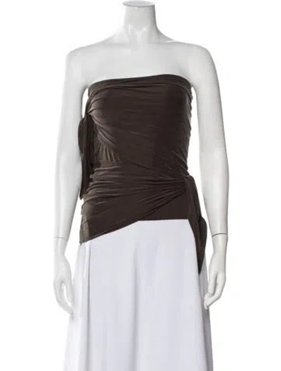 Pre-owned Paloma Wool Strapless Top In Brown
