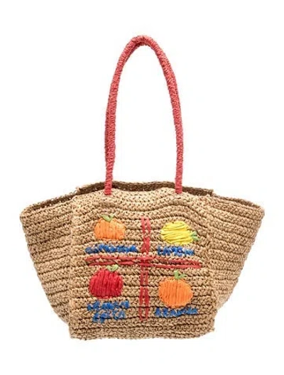 Pre-owned Paloma Wool Straw Tote In Neutrals