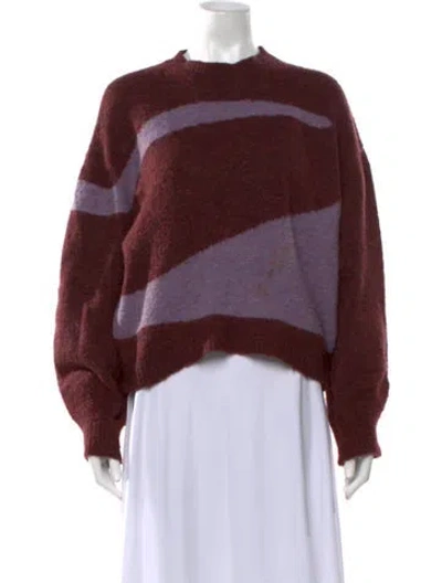Pre-owned Paloma Wool Striped Crew Neck Sweater In Burgundy/purple
