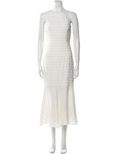 Pre-owned Paloma Wool Striped Long Dress In Neutral
