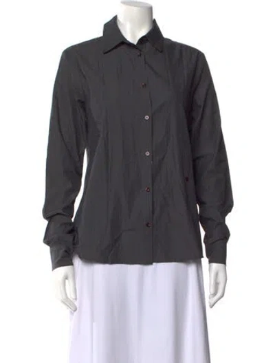 Pre-owned Paloma Wool Striped Long Sleeve Button-up Top In Gray