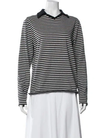 Pre-owned Paloma Wool Striped Long Sleeve Top In Black