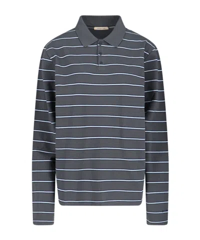 PALOMA WOOL STRIPED LONG-SLEEVED POLO SHIRT
