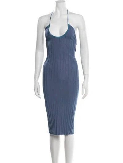 Pre-owned Paloma Wool Striped Midi Length Dress In Blue