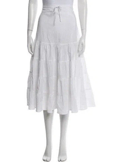 Pre-owned Paloma Wool Striped Midi Length Skirt In White