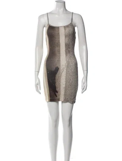 Pre-owned Paloma Wool Striped Mini Dress In Neutral