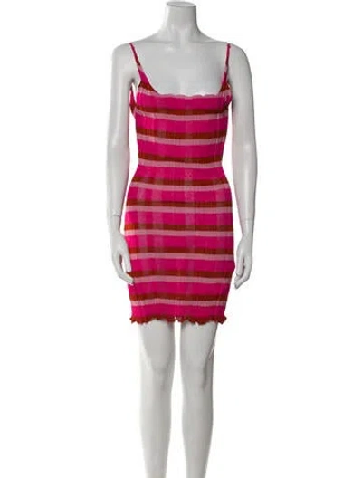 Pre-owned Paloma Wool Striped Mini Dress In Pink