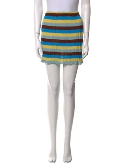 Pre-owned Paloma Wool Striped Mini Skirt In Blue