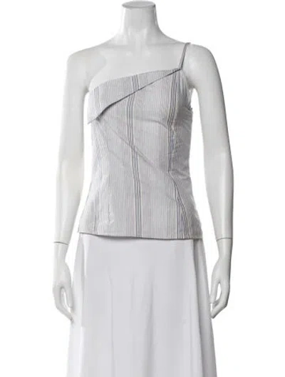 Pre-owned Paloma Wool Striped One-shoulder Top In Neutrals