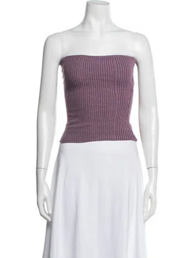 Pre-owned Paloma Wool Striped Strapless Top In Orange