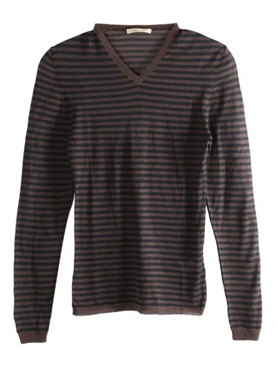 Paloma Wool Striped V-neck Top In Brown