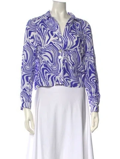 Pre-owned Paloma Wool Striped V-neck Crop Top In Purple