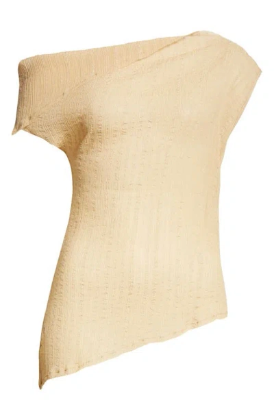 Paloma Wool Susan Asymmetric One-shoulder Sheer Top In Ecru