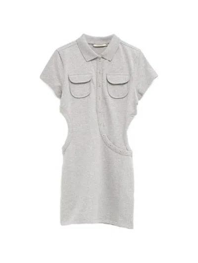 Paloma Wool Susana Cut-out Button-up Dress In Gray