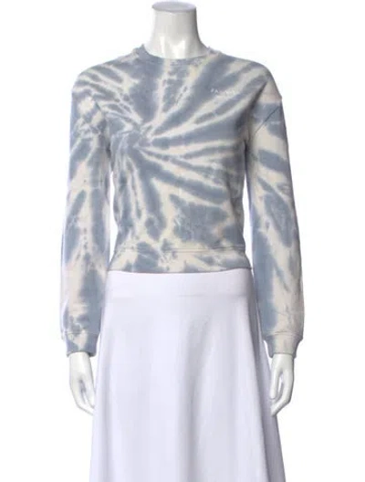 Pre-owned Paloma Wool Tie-dye Print Crew Neck Sweatshirt In Blue/white