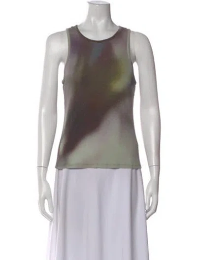 Pre-owned Paloma Wool Tie-dye Print Crew Neck Top In Green