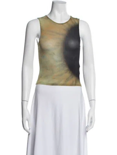 Pre-owned Paloma Wool Tie-dye Print Crew Neck Top In Neutrals