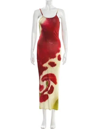 Pre-owned Paloma Wool Tie-dye Print Knee-length Dress In Red