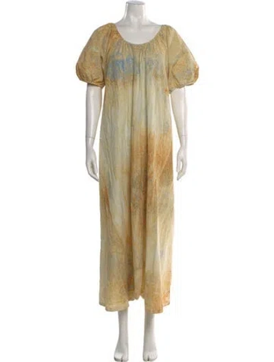 Pre-owned Paloma Wool Tie-dye Print Long Dress In Neutral