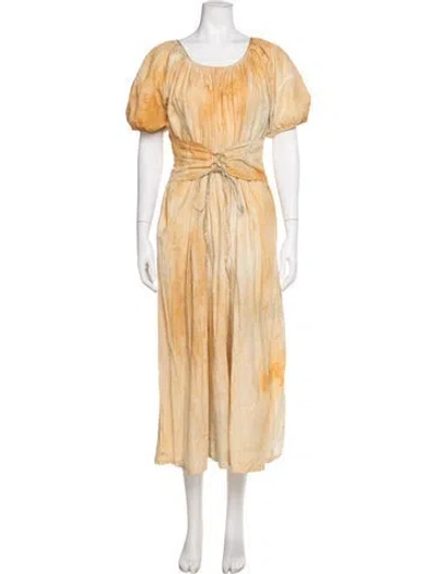 Pre-owned Paloma Wool Tie-dye Print Midi Length Dress In Blue/orange