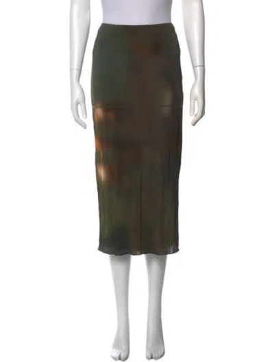 Pre-owned Paloma Wool Tie-dye Print Midi Length Skirt In Green