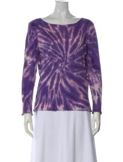 Pre-owned Paloma Wool Tie-dye Print Scoop Neck Top In Purple