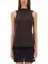 Paloma Wool Duli Asymmetrical Sleeveless Top In Brown