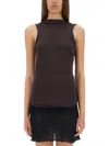 Paloma Wool Duli Asymmetrical Sleeveless Top In Brown