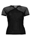 Paloma Wool Olimpia Sheer Mesh Short Top In Black