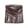 Paloma Wool Leather Mini Skirt In Brown
