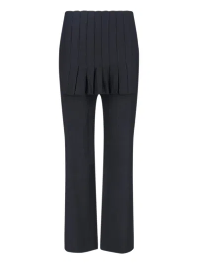 Paloma Wool Pleated Miniskirt Overlay Track Pants In Black