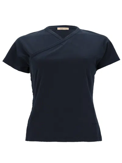 Paloma Wool Olimpia Wrap-neck T-shirt In Blue