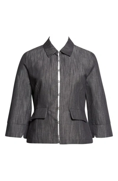 Paloma Wool Valeva Organic Cotton & Linen Denim Jacket In Gray